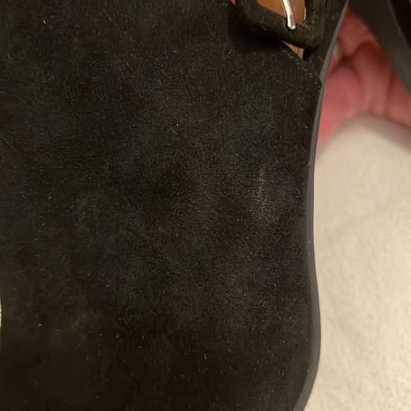 14th & Union - Black Leather Peep Toe Bootie Heels Sz9 - Picture 11 of 12